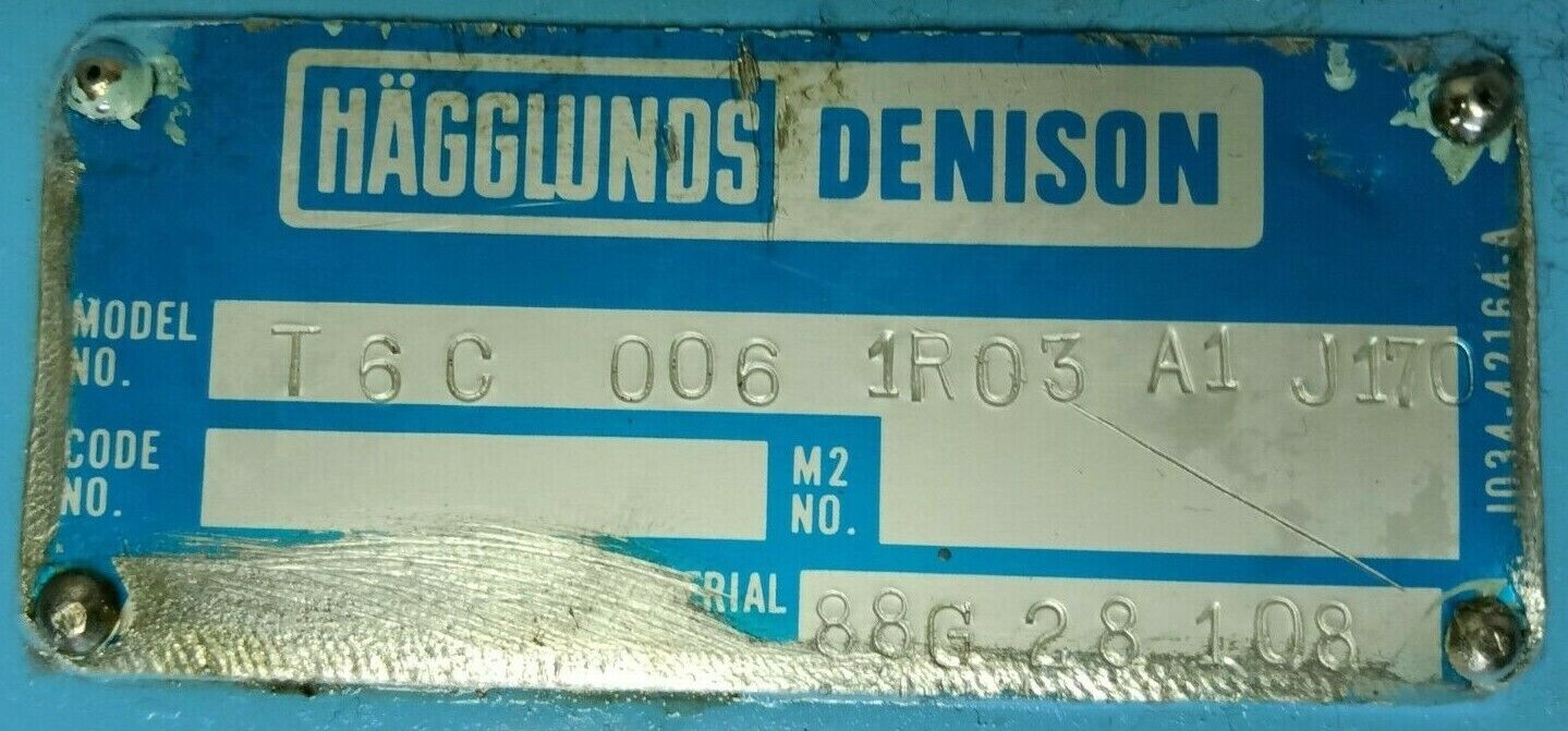 Hagglunds Denison T6C 006 1R03 A1 J170 Hydraulic Vane pump - TESTED PUMP