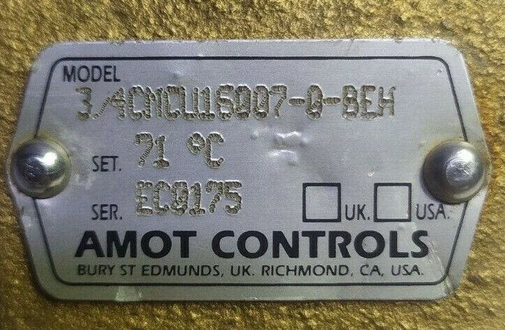 AMOT CONTROLS 3/4CMCU16007-0-BEH - NEW SURPLUS