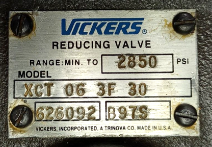 Vickers XCT-06-3F-30 Pressure Reducing Valve 2850 PSI Max. - NEW (Free fastship)