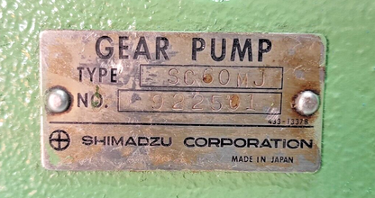 Shimadzu SC60MJ Gear pump - Pressure tested