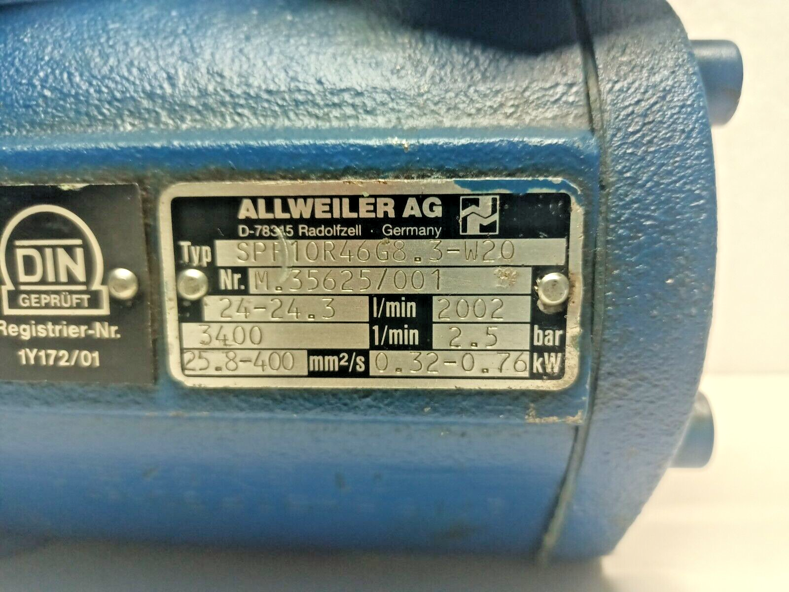 Allweiler SPF10R46G8.3F-W20 Triple screw pump - Pressure Tested