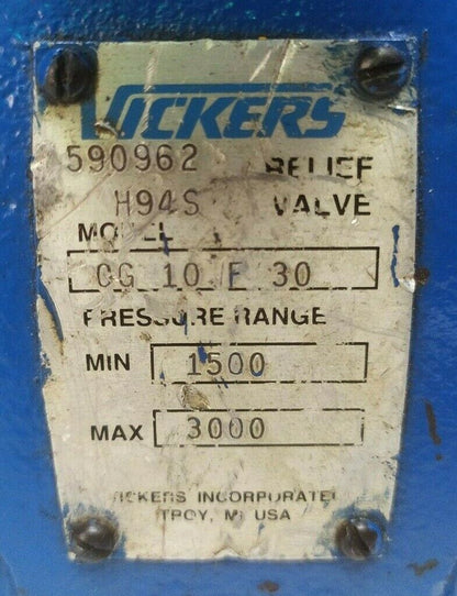 Vickers CG 10 F 30 Pressure relief valve 1500-3000 PSI