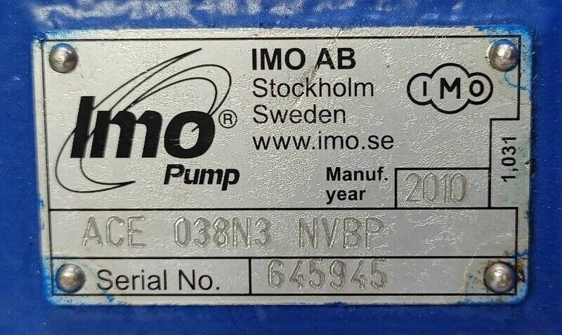 IMO pump ACE 038N3 NVBP Triple screw pump with motor - Pressure Tested