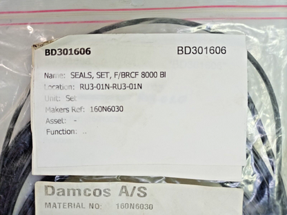 Damcos Seal kit for BRCF 8000 B1 P/N: 160N6030 Seal kit - NEW Free fast shipping