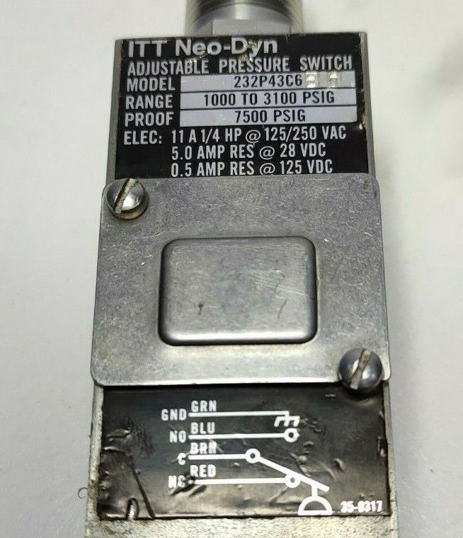 ITT Neo-Dyn 232P43C6 BH Adjustable pressure switch