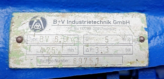 Blohm+Voss BV-5 Progressive cavity single screw pump - Pressure Tested