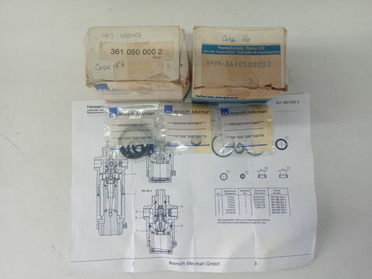 Rexroth 3610500002 Pneumatic Valve Repair kit - NEW