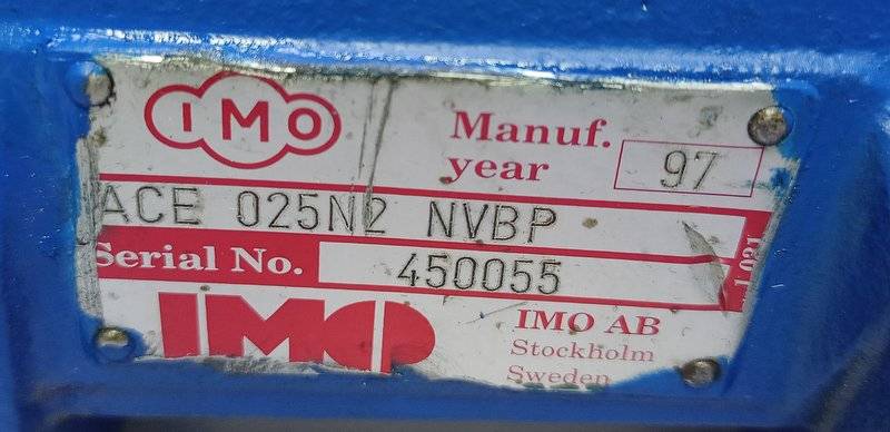 IMO Pump ACE 025N2 NVBP Triple screw oil pump - Pressure Tested