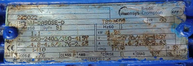 IMO ACE 038K2 NTBP Triple Screw Pump with motor - Pressure Tested