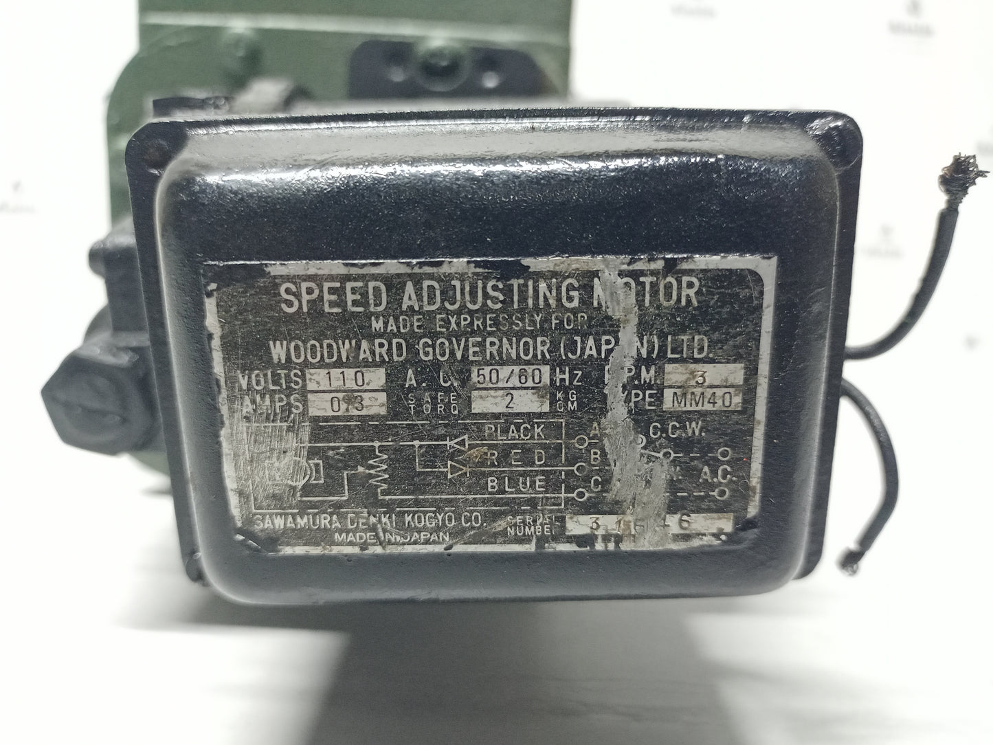 Woodward UG-8 Governor part No.: 8522-546 RPM: 700-1415