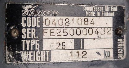 Tamrotor Marine Compressor Type E25 Code: 04021084 Screw Air Compressor
