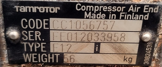Tamrotor Marine Compressor Type E12 Code: CC1056757 Screw Air Compressor