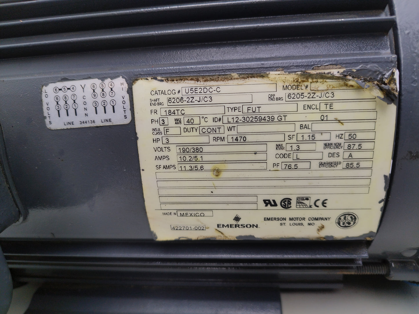 Viking pump HL495 Motor speed Rotary gear pump with 3HP motor - NEW