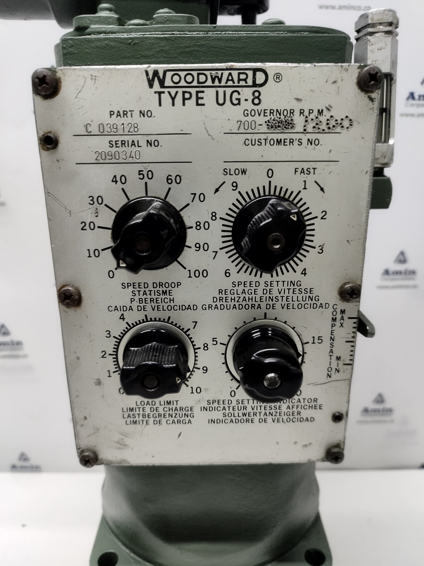Woodward UG-8 Governor part No. : C 039 128 RPM: 700-1200 - TESTED