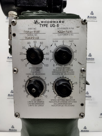 Woodward UG-8 Governor part No. : 8523-036 RPM: 700-1415 - TESTED #2