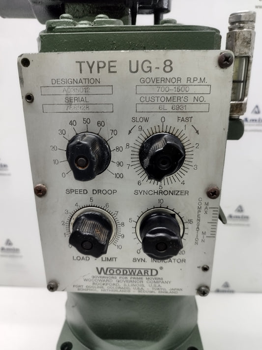 Woodward UG-8 Governor part No. : A035012 RPM: 700-1500 - TESTED