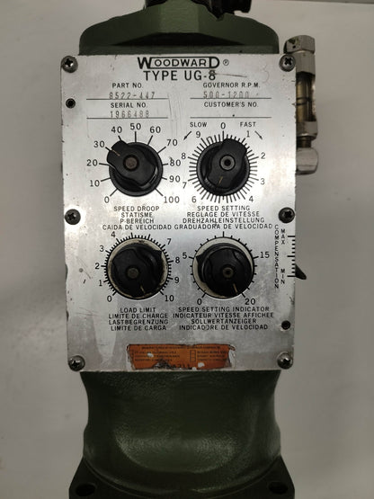 Woodward UG-8 Governor part No. : 8522-447 RPM: 500-1200 #3