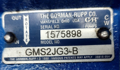 GORMAN-RUPP Pump GMS2JG3-B - NEW