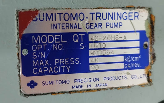 Sumitomo-Truninger QT-42-20HS-A Internal gear pump - PRESSURE TESTED