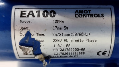 Amot Controls EA 100 Electric Actuator With 2GEFCBA012-CBL Valve Complete - NEW