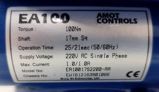Amot Controls EA100 CompACT Electric Actuator EA10017S2200-AA - NEW #2