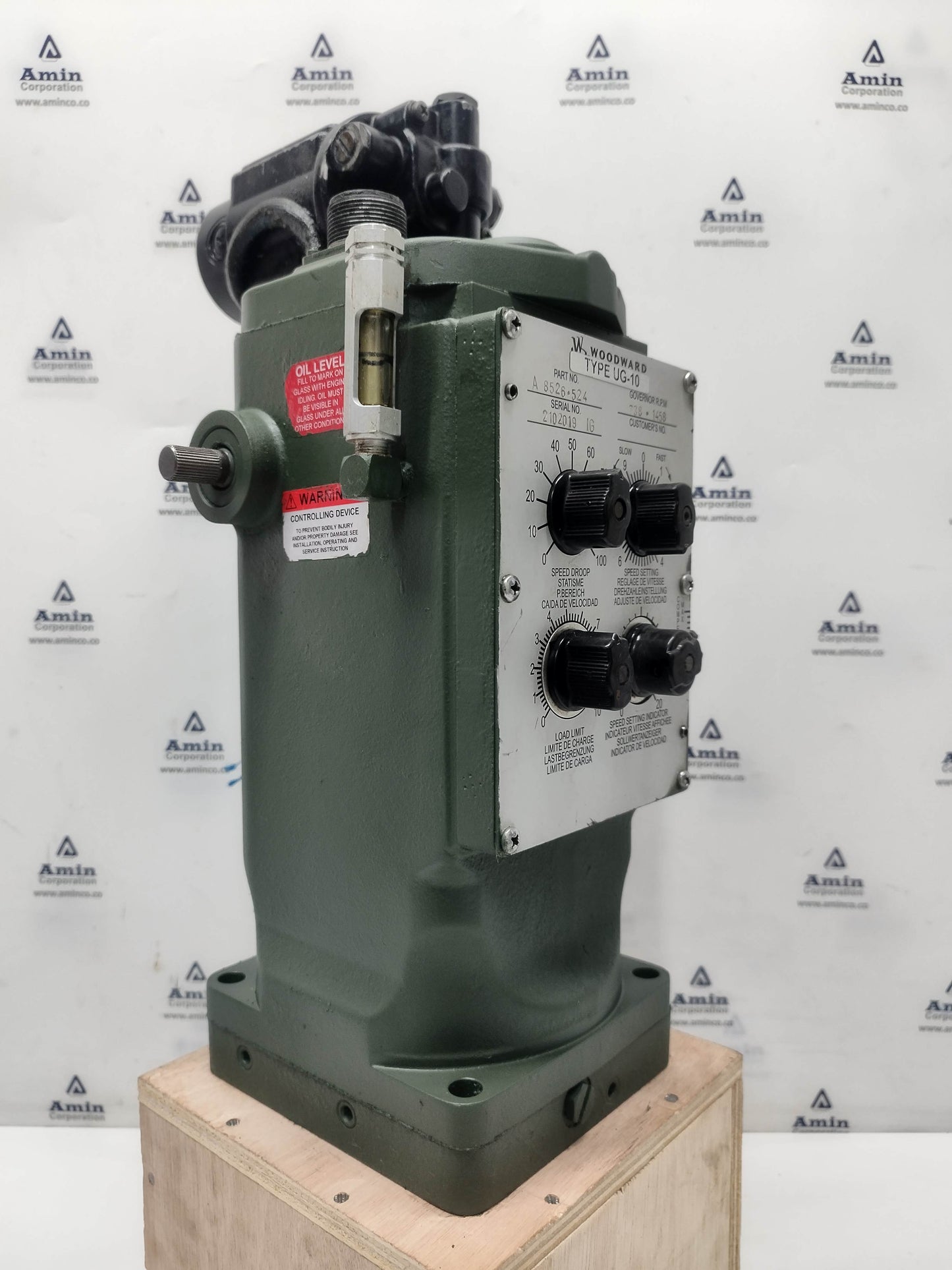 Woodward UG-10 Governor P/N: A8526-524 RPM: 738-1458