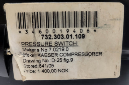 Condor MDR53/25 So-3 Pressure Switch AC-15, 4A, 250V, 0.4-0.5bar - NEW #2