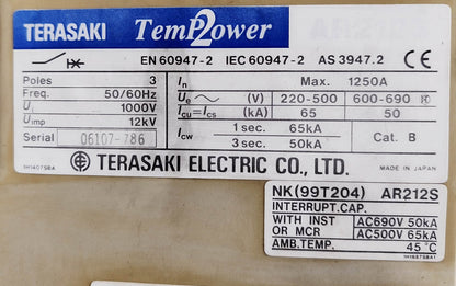 Terasaki AR212S Air Circuit Breaker 1250A