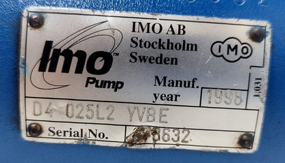 IMO Pump D4 025L2 YVBE Triple Screw Pump - Refurbished
