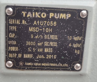 Taiko pump MSD-10H Three screw pump with Foundation - NEW
