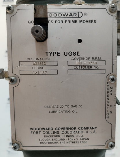Woodward Governor UG-8L P/N: 033282 RPM: 500-1380
