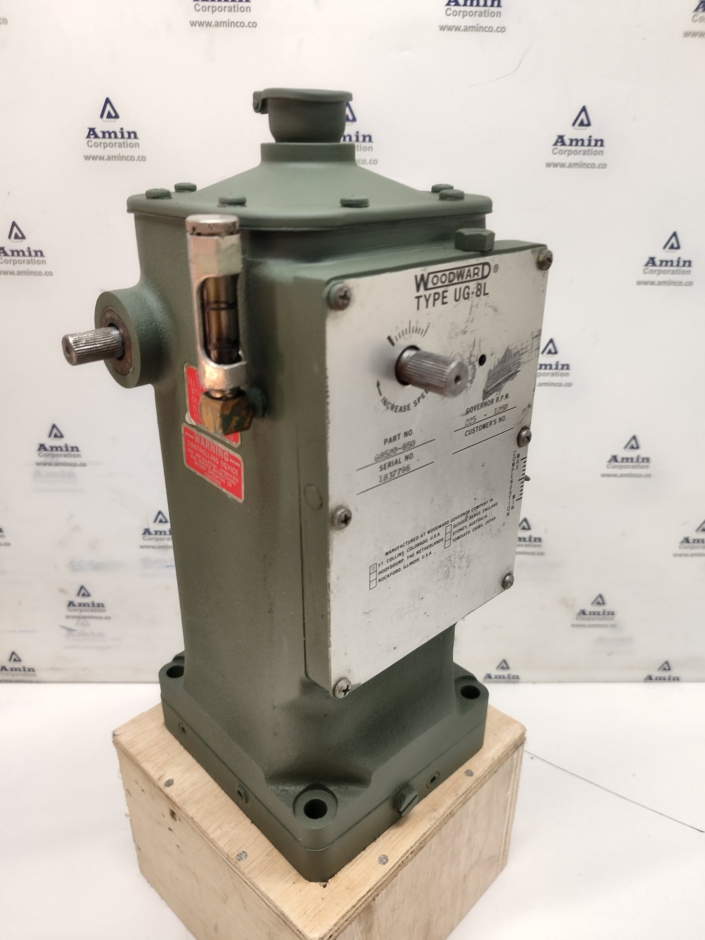 Woodward Governor UG-8L P/N: G8520-650 RPM: 225-1250
