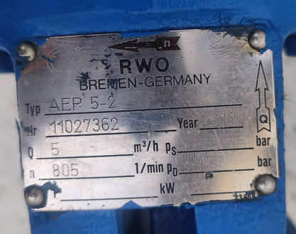 RWO Bremen AEP 5-2 Single Screw Sludge pump
