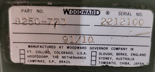 Woodward Governor Part No.: 8250-773