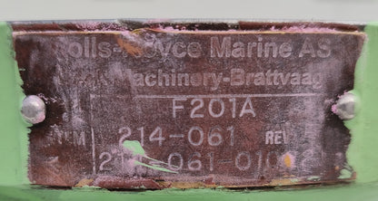 Rolls-Royce Marine F201A Item: 214-061 Valve