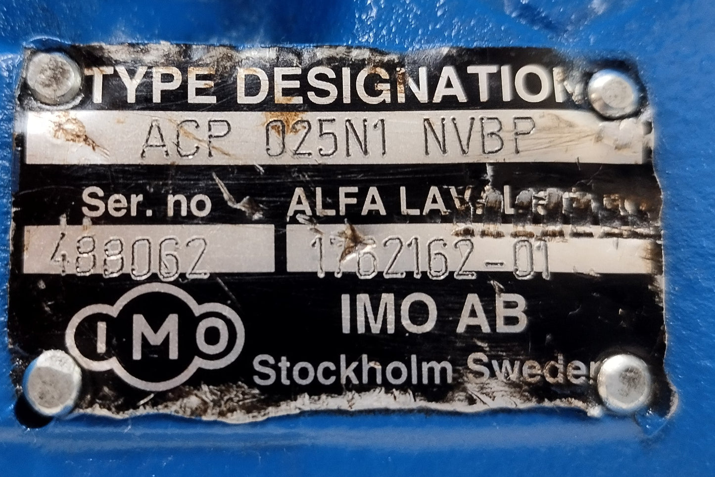 IMO ACP 025N1 NVBP Triple screw pump with electric Motor - Pressure tested