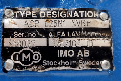 IMO ACP 025N1 NVBP Triple screw pump with electric Motor - Pressure tested