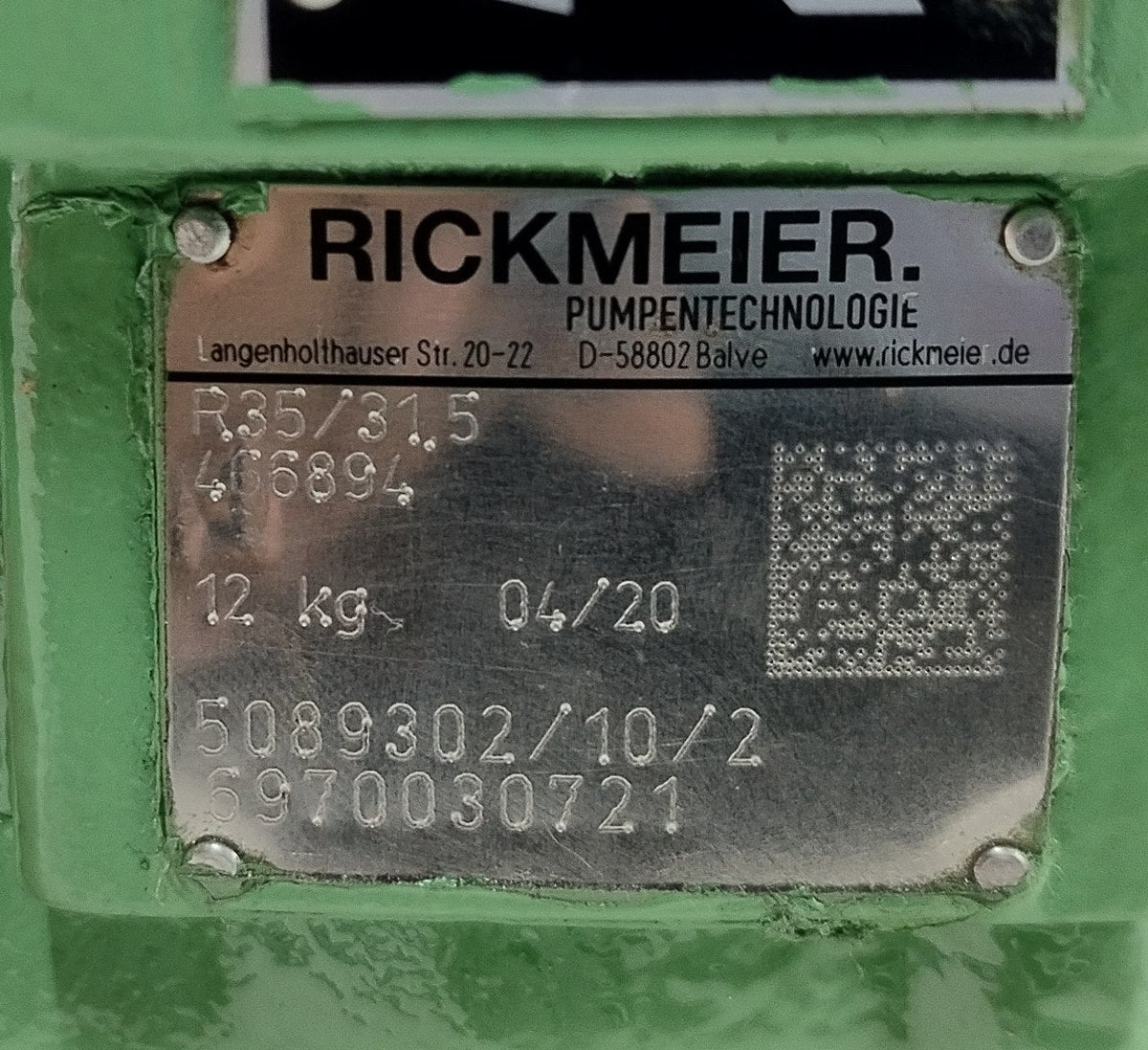 Rickmeier R35/31.5 Hydraulic Gear pump - Refurbished & Tested