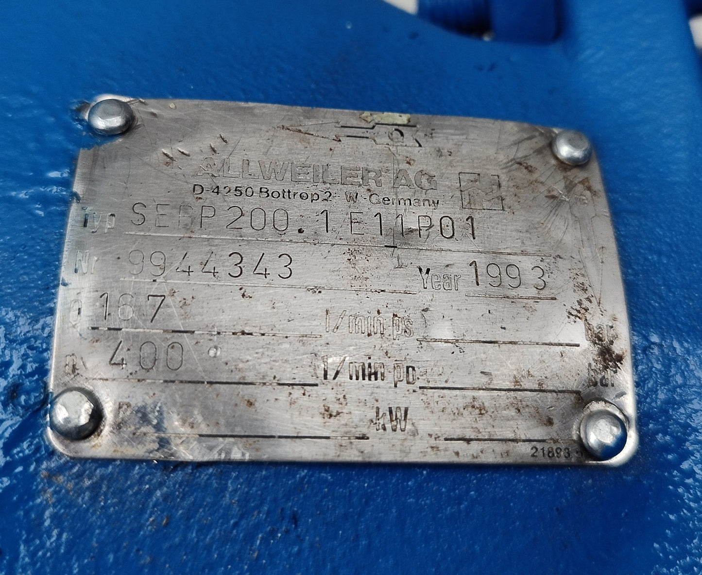 Allweiler AG SEBP 200.1E11P01 Progressive cavity single screw pump - Tested #3