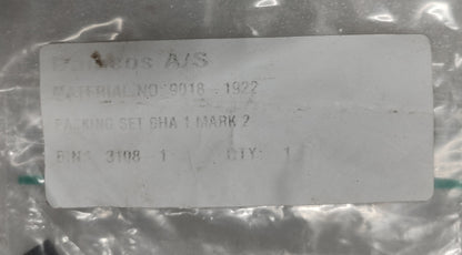 Damcos BHA-1 MARK-2 Actuator Packing set/Seal kit P/N: 9018-1922