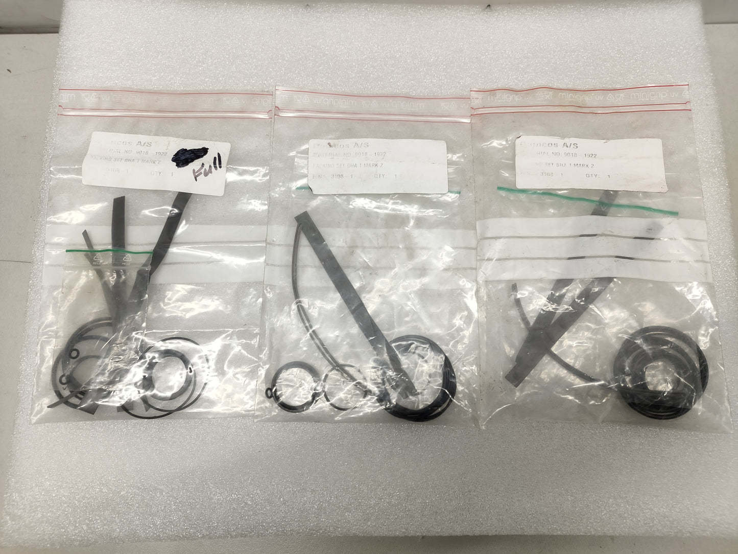 Damcos BHA-1 MARK-2 Actuator Packing set/Seal kit P/N: 9018-1922