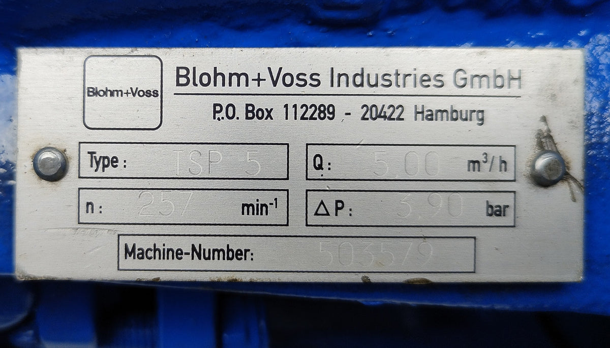 Blohm+Voss TSP 5 Progressive cavity single screw pump - Refurbished & Tested