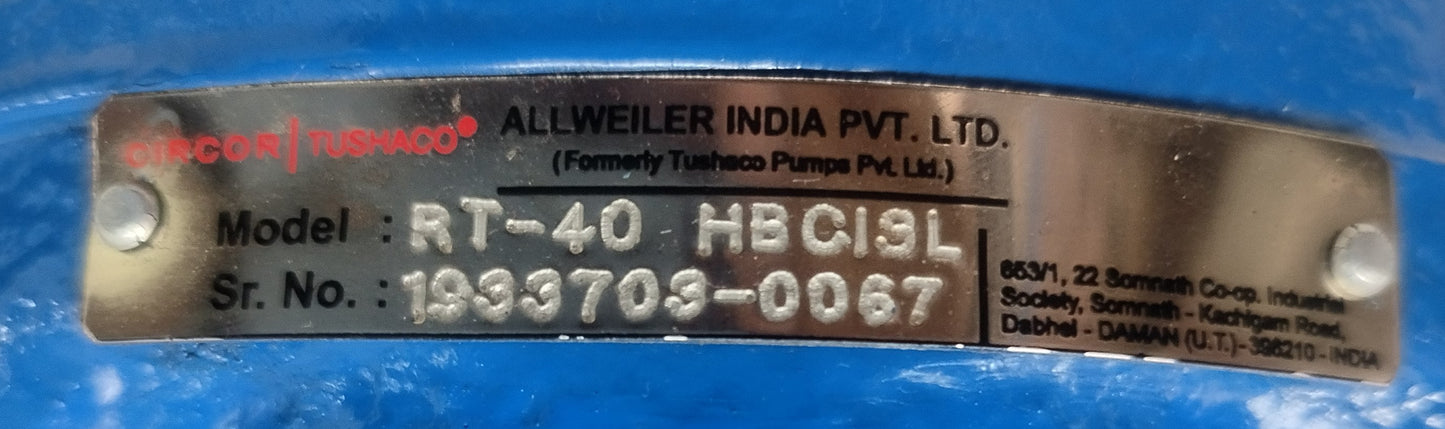 Tushaco RT-40 HBCI3L Lobe pump - NEW - For price send a Message