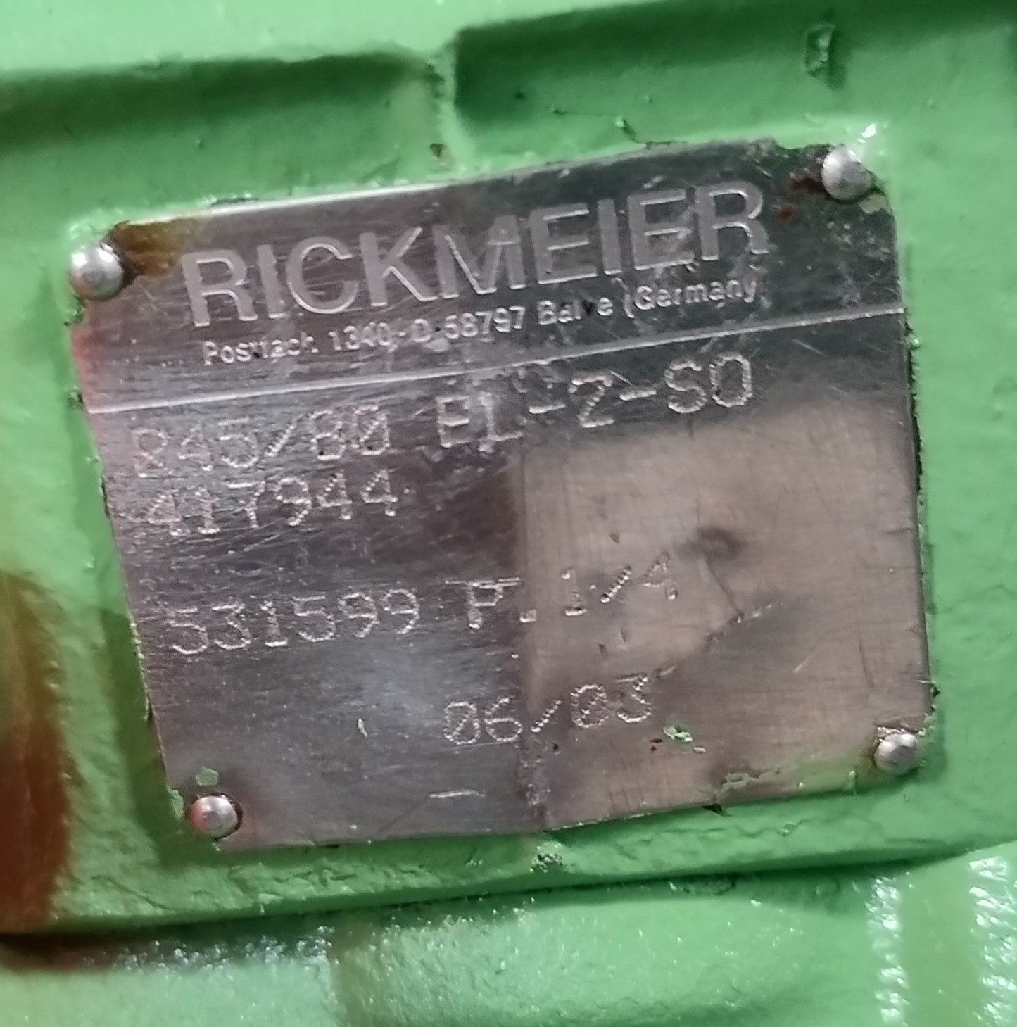 Rickmeier R45/80 FL-Z-SO Hydraulic gear pump - Pressure Tested #3