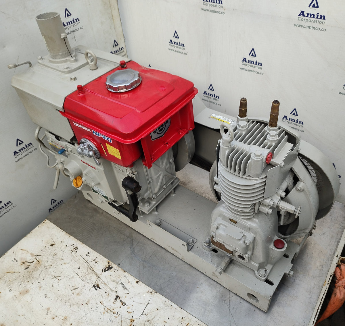 Yanmar Diesel Engine NF60 with KSC3N-V Emergency Air compressor - Tested