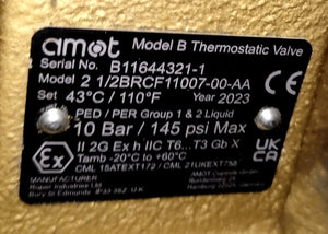 AMOT 2 1/2BRCF11007-00-AA MODEL B THERMOSTATIC CONTROL VALVE mfg.2023