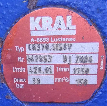 KRAL CK370.1158V Triple screw pump