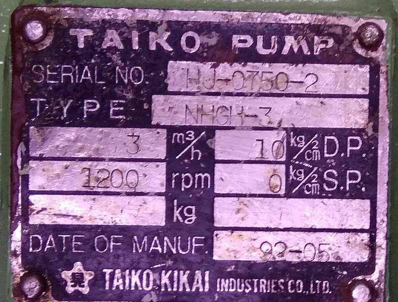 TAIKO KIKAI NHGH-3 Gear pump